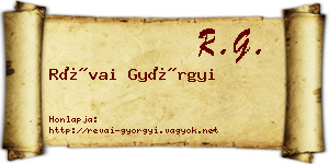 Révai Györgyi névjegykártya